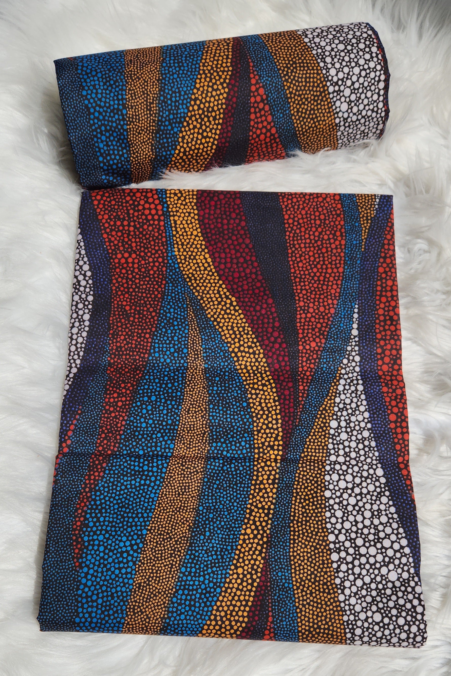 Premium Multicolor Ankara Fabric - Vibrant Waves Design