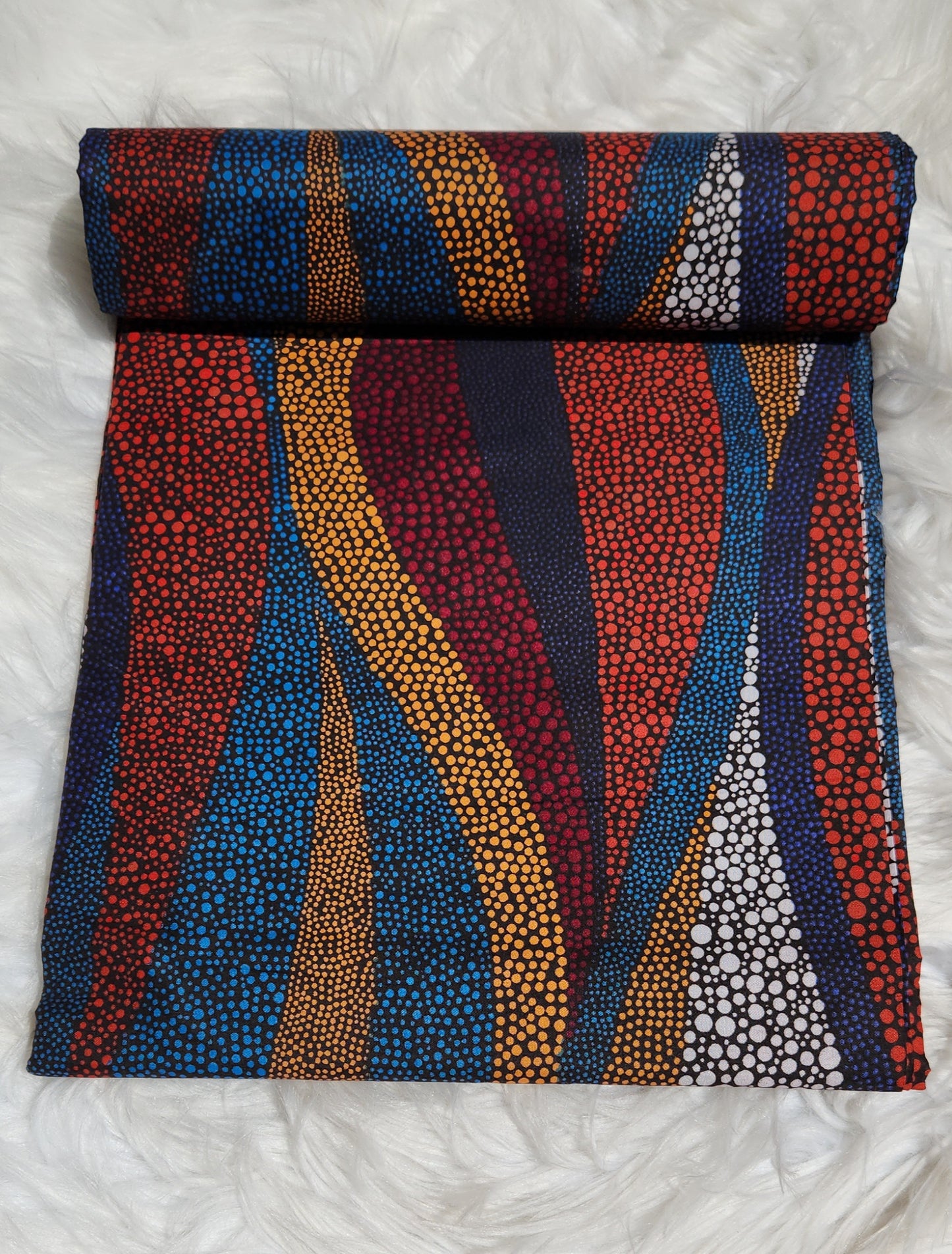 Premium Multicolor Ankara Fabric - Vibrant Waves Design